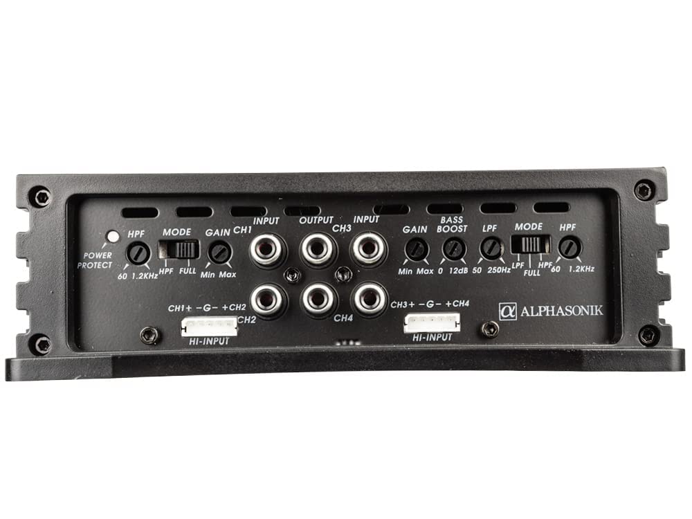 NA2000.4 Neuron Series 2000 Watts Max 4-Channel Car Amp with 4-Way Protection Circuitry Multi-Channel Bridgeable Class A/B Amplifier Low & High Level Inputs
