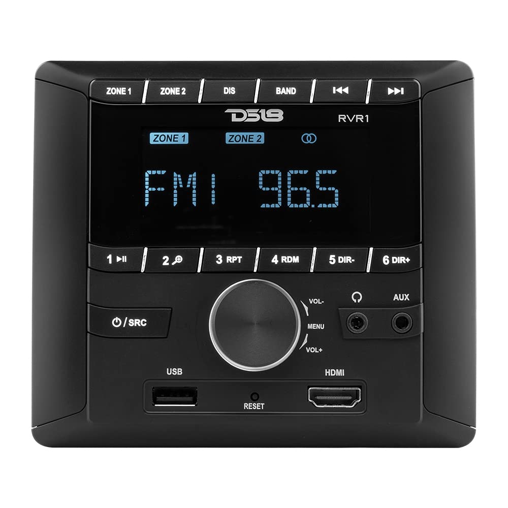 DS18 RVR1 RV Headunit LCD Screen, 2 Zones, 4 Volts Output, FM/AM, MP3, USB, HDMI, Bluetooth, RDS 4X40 Watts - Great Stereo Receiver for Recreational Vehicle RV