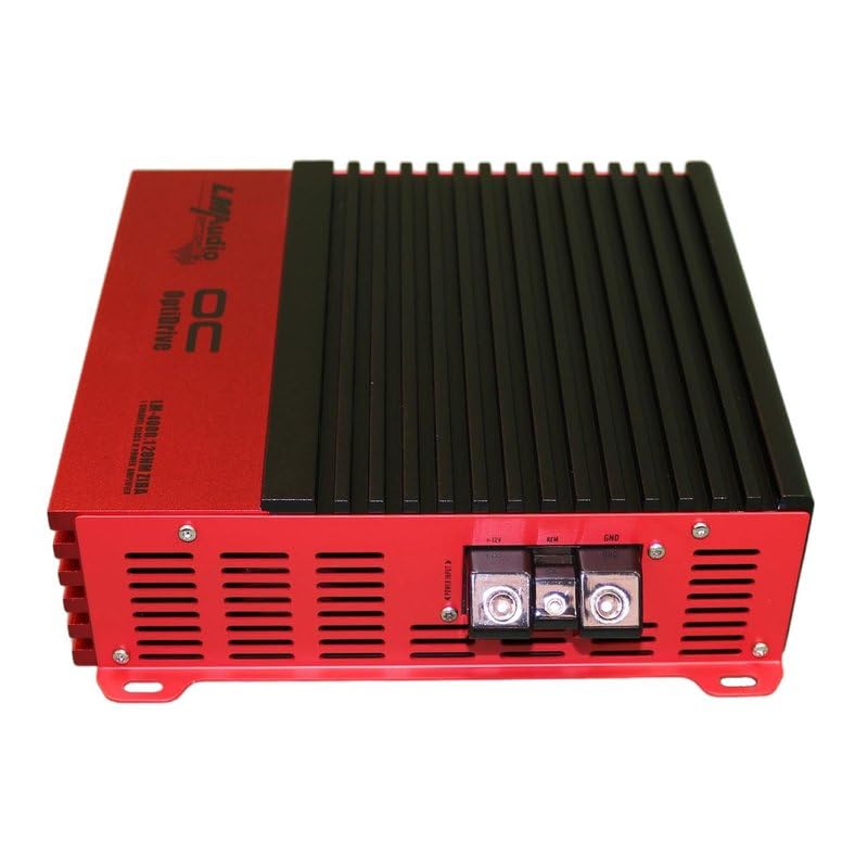Luna Morena LM-4000.2ZIBA 1 Channel Full Range Amplifier Car Audio Amp with Dial Adjust Bass Boost Low High Pass Filter Remote Subwoofer Level Control with Quick Connect Extension Cable