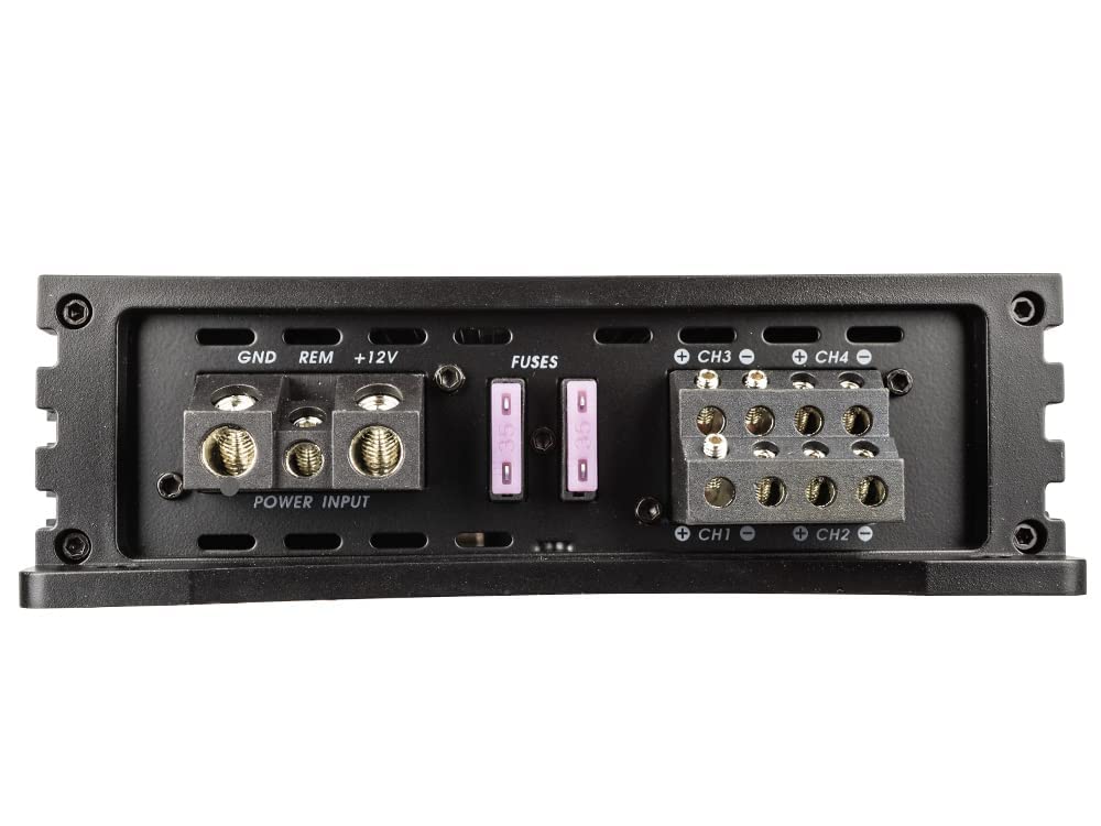 NA2000.4 Neuron Series 2000 Watts Max 4-Channel Car Amp with 4-Way Protection Circuitry Multi-Channel Bridgeable Class A/B Amplifier Low & High Level Inputs