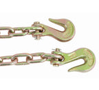 Mytee Products 8 Pack 5/16"- 3/8" Heavy Duty Hi-Viz Green Ratchet Chain Binder w/ 5/16" Grab Hook & 1/2" Slip Hook, 5,400 Lbs WLL & 8 Pack 5/16 Inch x 20 FT Grade 70 Binder Chain w/Clevis Grab Hooks