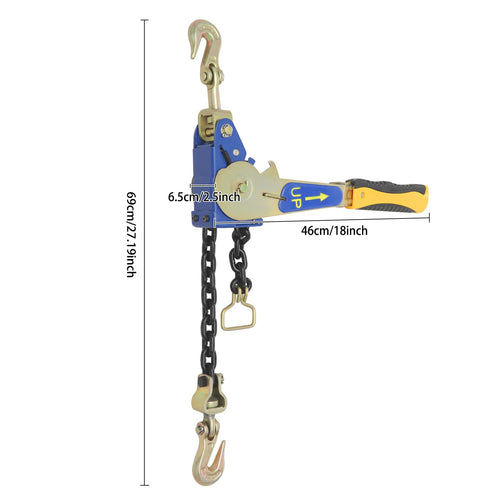 2 PCS Ratcheting Chain Load Binders, 5400Lbs Heavy Duty Chain Binder, Tie Down Ratchet Load Binder w/Double Gear Ratchet Strong Hook & Anti-Slip Handle for Truck Hauling & Towing