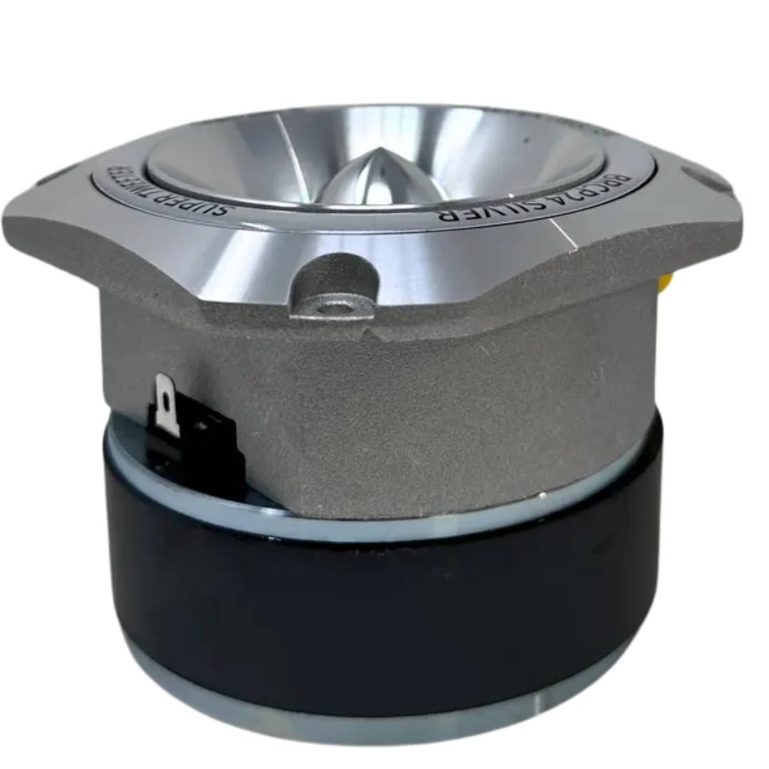 Bass Rockers BRCP24 Silver 4" Bullet Tweeter, 400W Peak/200W RMS, 8-Ohm Die-Cast Aluminum Body, High-Output (up to 110 dB), 4kHz-20kHz Frequency Response (Silver) (8)
