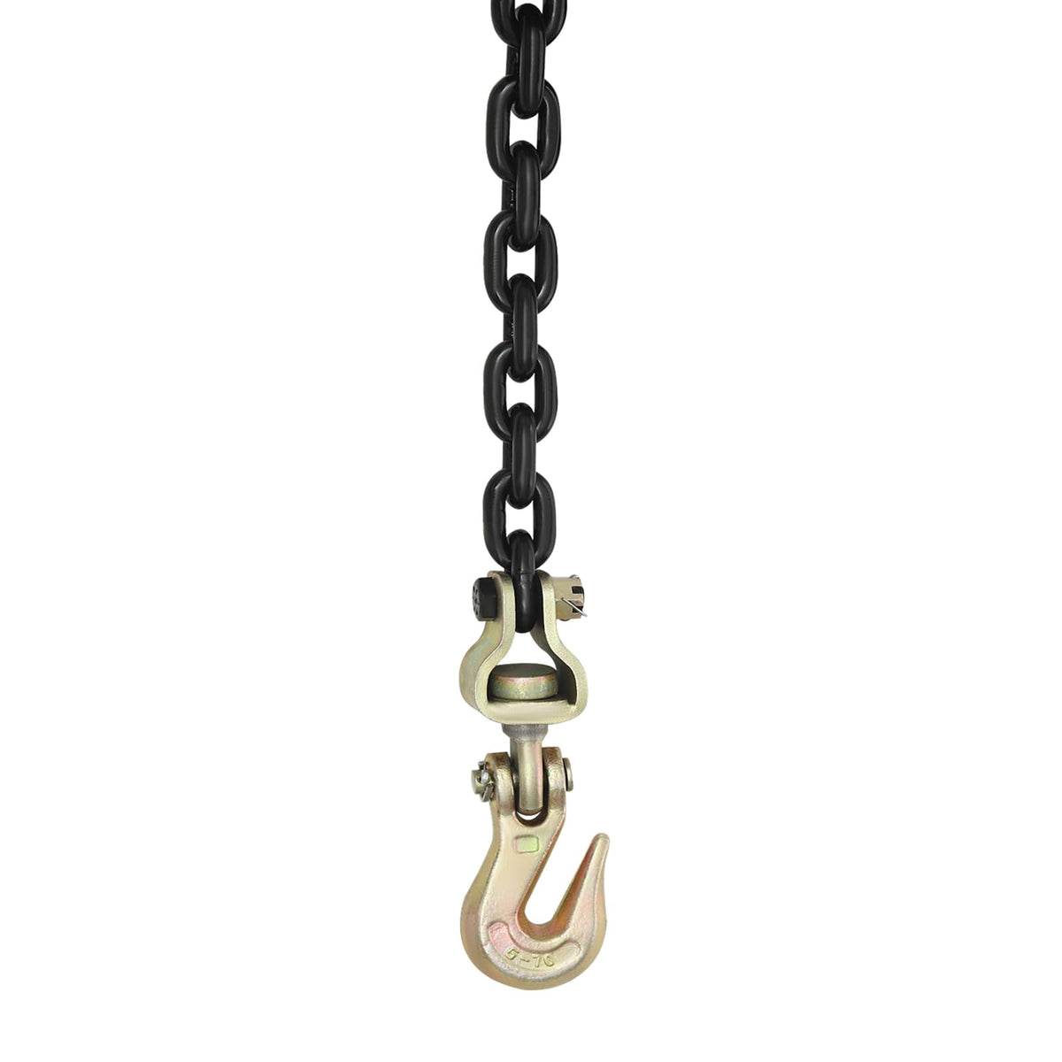 2 Pack 5/16"-3/8" Easy Ratchet Chain Binder with Grab Hooks & 5400 lbs WLL - Heavy Duty Tie Down Ratchet Load Binder for Flatbed Trailers & Trucks, Tractors, Transportation, Industry, Yellow
