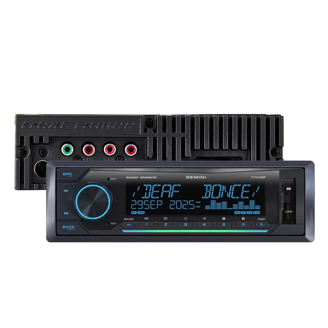 Deaf Bonce Gemini 770DSP 1-DIN Bluetooth Digital Media Receiver w/Built-in DSP
