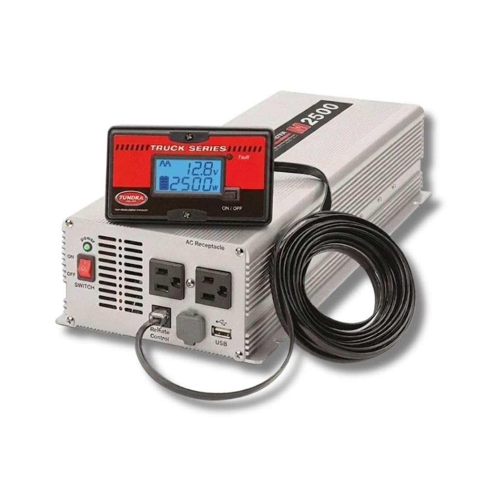 Tundra M Series - Truck Power Inverter - Modified Sine Wave 2500W / 12 Volts DC to 120 Volts AC - M2500