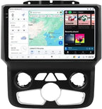 MekedeTech DUDUAUTO DUDU7 Car Dash Kit for Dodge Ram Radio Upgrade 1500 2500 3500 2013-2019 Automatic AC,9.5 inch CarPlay 2K 2000 * 12000 Touch Screen Stereo Navigation Head Unit,8G RAM 128G ROM