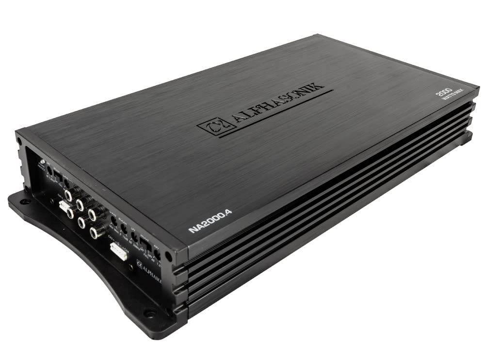 NA2000.4 Neuron Series 2000 Watts Max 4-Channel Car Amp with 4-Way Protection Circuitry Multi-Channel Bridgeable Class A/B Amplifier Low & High Level Inputs
