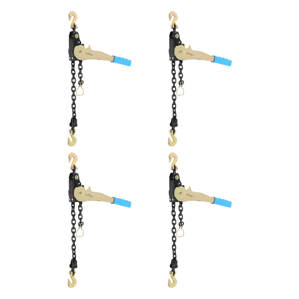 Ratchet Strap Chain Binder with Grab Hooks (4Pcs 1/4-5/16in 2500Lbs)