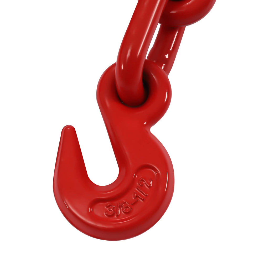 20ft Chains Hauling Chain and Binder Kit Ratchet Load Binder 5/16"-3/8" 4Pcs/Set w/Grappling Hook for Tie Down Heavy Loads to a Truck or Flatbed Trailer