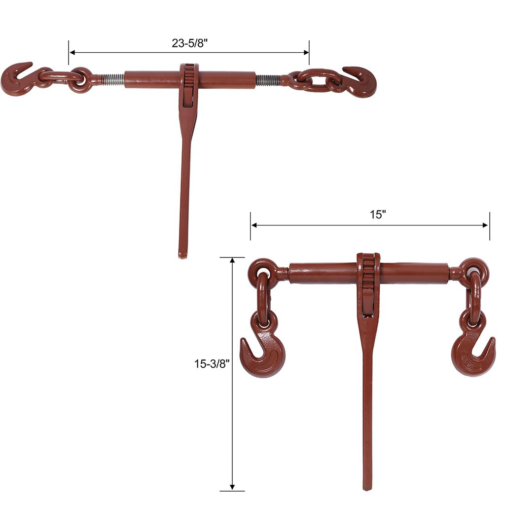 4 Pack Ratchet Load Binder, Heavy Duty 3/8 1/2 Ratchet Binders with 2 Grab