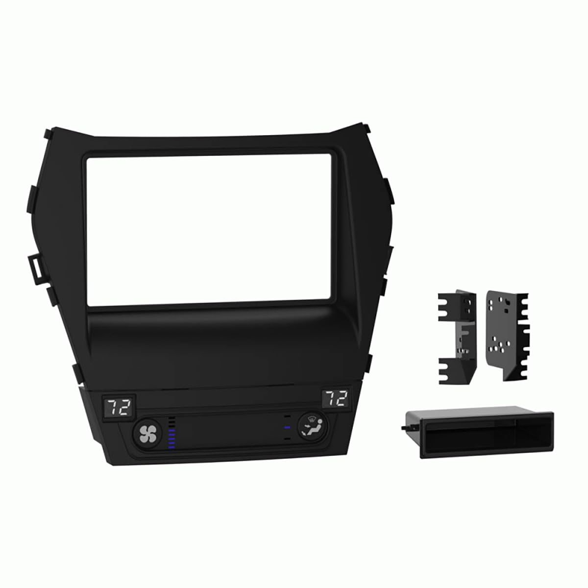 Metra Faceplate for Hyundai Santa Fe with NAV 2013-2019, Black, 10.5x10.5x2.73 Inches