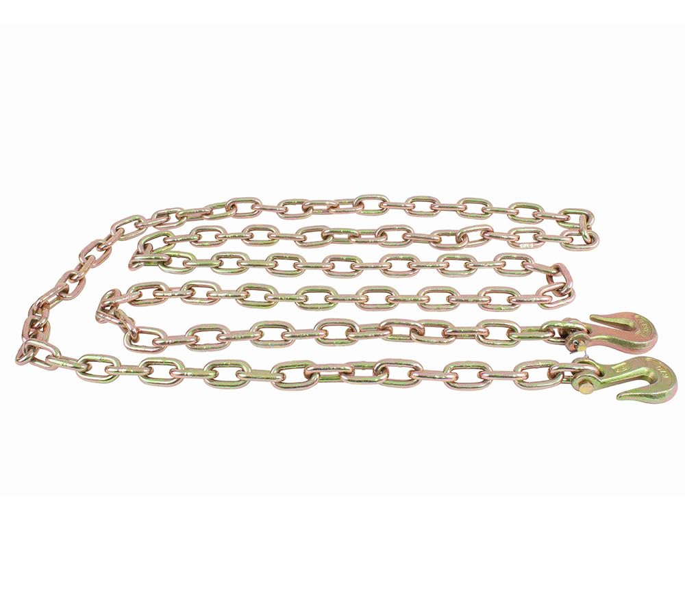 Mytee Products Chain Binder Kit - 2PK Hi-Viz Green Folding Ratchet Load Binder w/ 1/2" Grab Hook & 5/8" Slip Hook 15,000 lbs WLL & 2PK 1/2" x 20' G70 Binder Chain w/Clevis Hooks for Flatbed Trailers