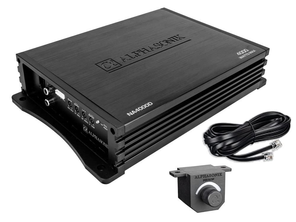 NA2000.4 Neuron Series 2000 Watts Max 4-Channel Car Amp with 4-Way Protection Circuitry Multi-Channel Bridgeable Class A/B Amplifier Low & High Level Inputs