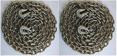 (2) Transport Binder Chains with Grab Hooks - 3/8" x 20' Grade 70