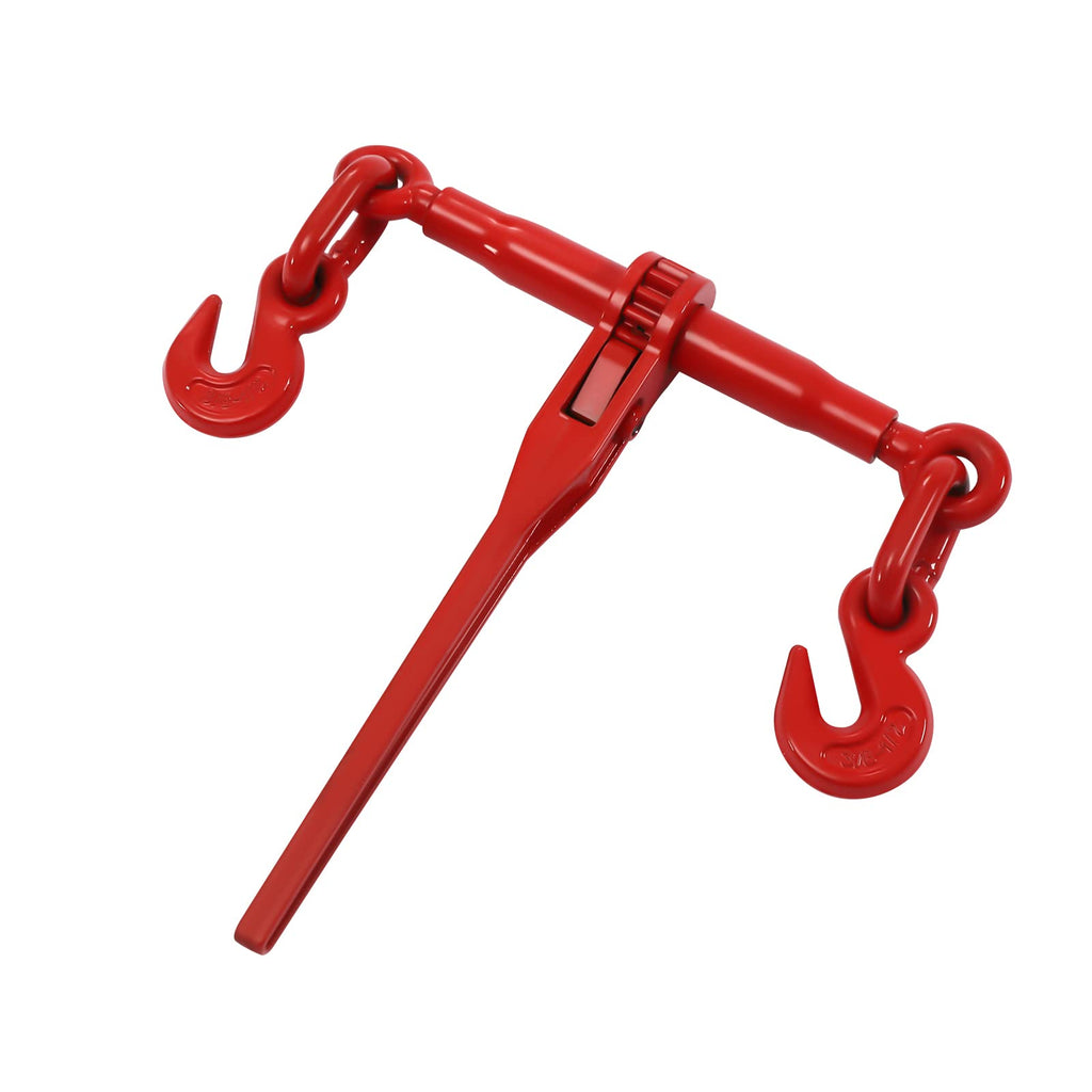 4 Sets 5/16"-3/8" Chain and Binder Set, Rated Pulling Force 5400Lbs Chain Ratchet Binder 20Ft Chain Binders for Warehouses and Garages