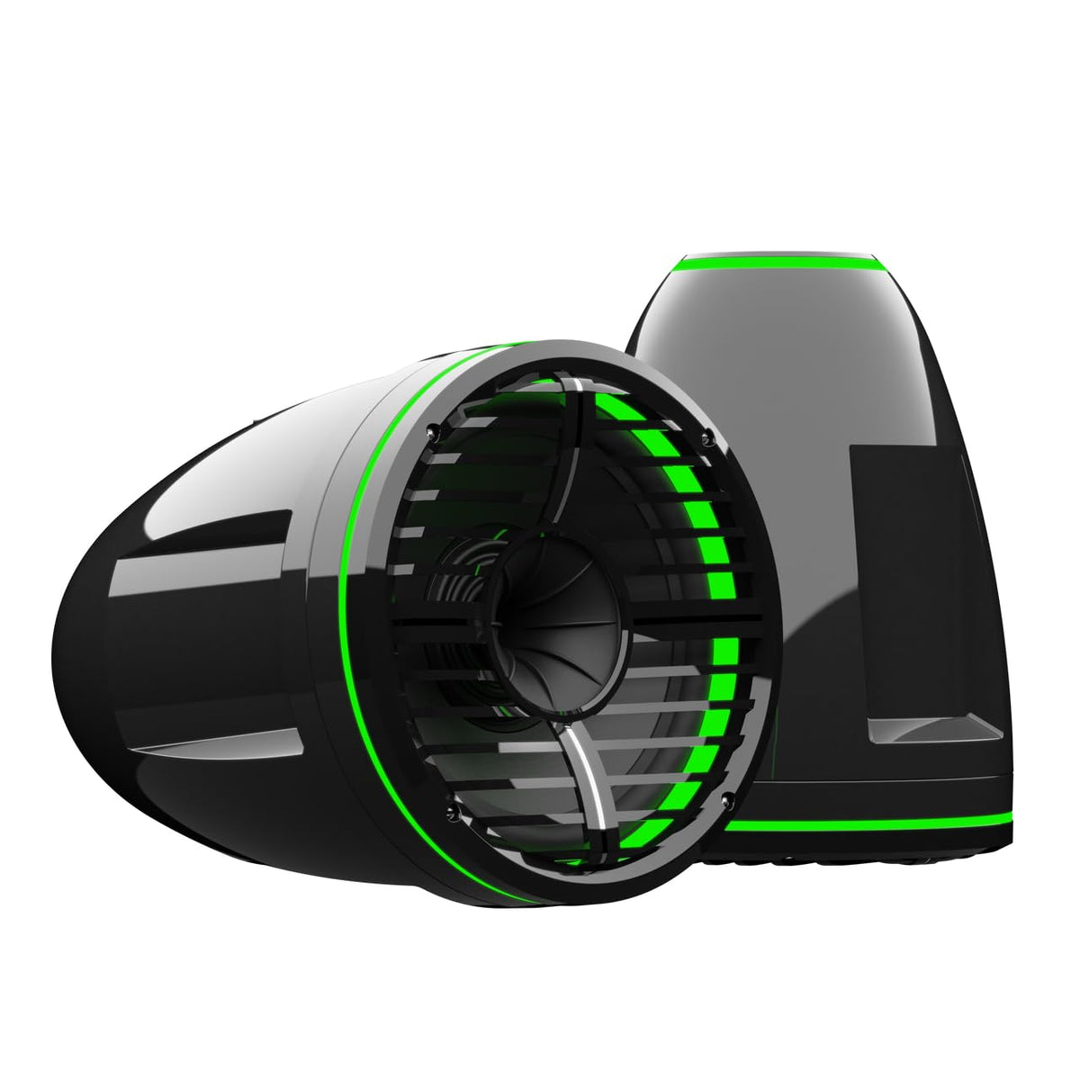 wet sounds REV12 Black HD Tower Speaker with XZ Black Zero Style Grille Black X-Mount Kit