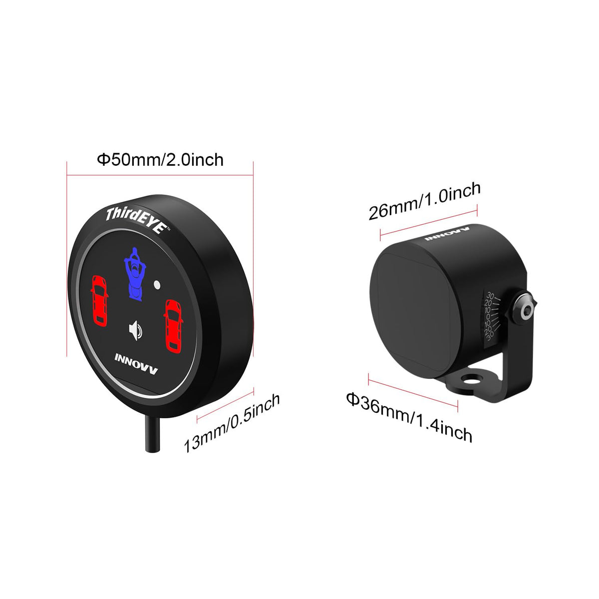 INNOVV ThirdEYE Motorcycle Blind Spot System with Voice and Indicators Alert, Waterproof Moto Assistant System, Detect Hazards from Side & Rear Line for Motorcycle/Bicycle/E-Bike(Watch Version)