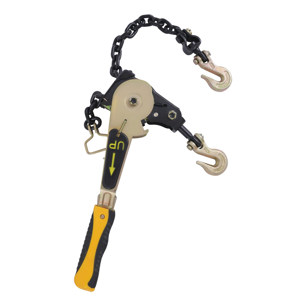 Lever Load Binder with Grab Hooks, Chain Binders Ratcheting 3/8-1/2, 6600lb (2Pcs-3/8"-1/2")