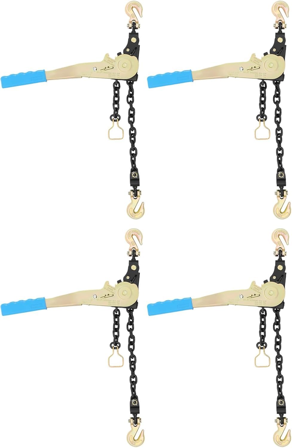 1/4"-5/16" Ratchet Chain Binder with Grab Hooks, 2500lbs, 4 Pack