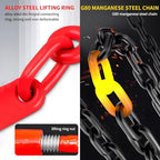 2 Pcs 2Ton Ratchet Chain Binder Kit - 5/16" & 3/8" Load Binder with G80 5/16" x 19.7 FT Chain & 3/8" Clevis Grab Hooks for Heavy-Duty Hauling, Towing, & Tie Down Solutions