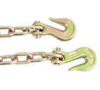 Mytee Products 4 Pack 5/16"- 3/8" Heavy Duty Hi-Viz Green Ratchet Chain Binder w/ 5/16" Grab Hook & 1/2" Slip Hook, 5,400 Lbs WLL & 4 Pack 5/16 Inch x 12 FT Grade 70 Binder Chain w/Clevis Grab Hooks