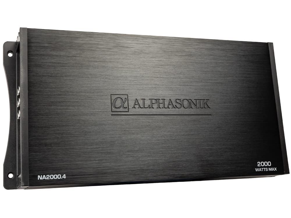 NA2000.4 Neuron Series 2000 Watts Max 4-Channel Car Amp with 4-Way Protection Circuitry Multi-Channel Bridgeable Class A/B Amplifier Low & High Level Inputs