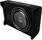 Alphasonik AS80A 8" 600 Watts with a Built-in Amplifier Down-Firing Shallow Mount Enclosed for Tight Spaces in Cars and Trucks, Slim Thin Loaded Subwoofer Air Tight Sealed Bass Enclosure