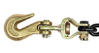 Mytee Products 4 Pcs G70 5/16" Chain & Easy Binder Kit - (2) 5/16"-3/8" Easy Ratcheting Chain Load Binder & (2) 5/16" x 20' G70 Transport Chain w/Grab Hooks - 4700 lbs WLL for Truck Trailer Tie Down