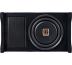 Alphasonik AS80A 8" 600 Watts with a Built-in Amplifier Down-Firing Shallow Mount Enclosed for Tight Spaces in Cars and Trucks, Slim Thin Loaded Subwoofer Air Tight Sealed Bass Enclosure