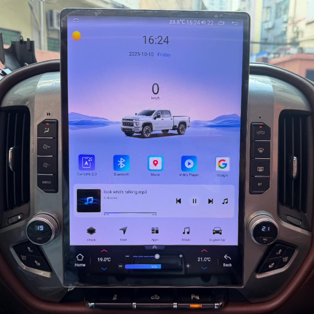 8+128GB Car Radio for Chevrolet Silverado GMC Sierra 2014-2019 Stereo Head Unit 15.6 Inch 2K IPS Touch Screen Carplay Android Auto GPS Navigation Multimedia Play,Suit OEM 4.2 or 8 Inch Sceen (Black)