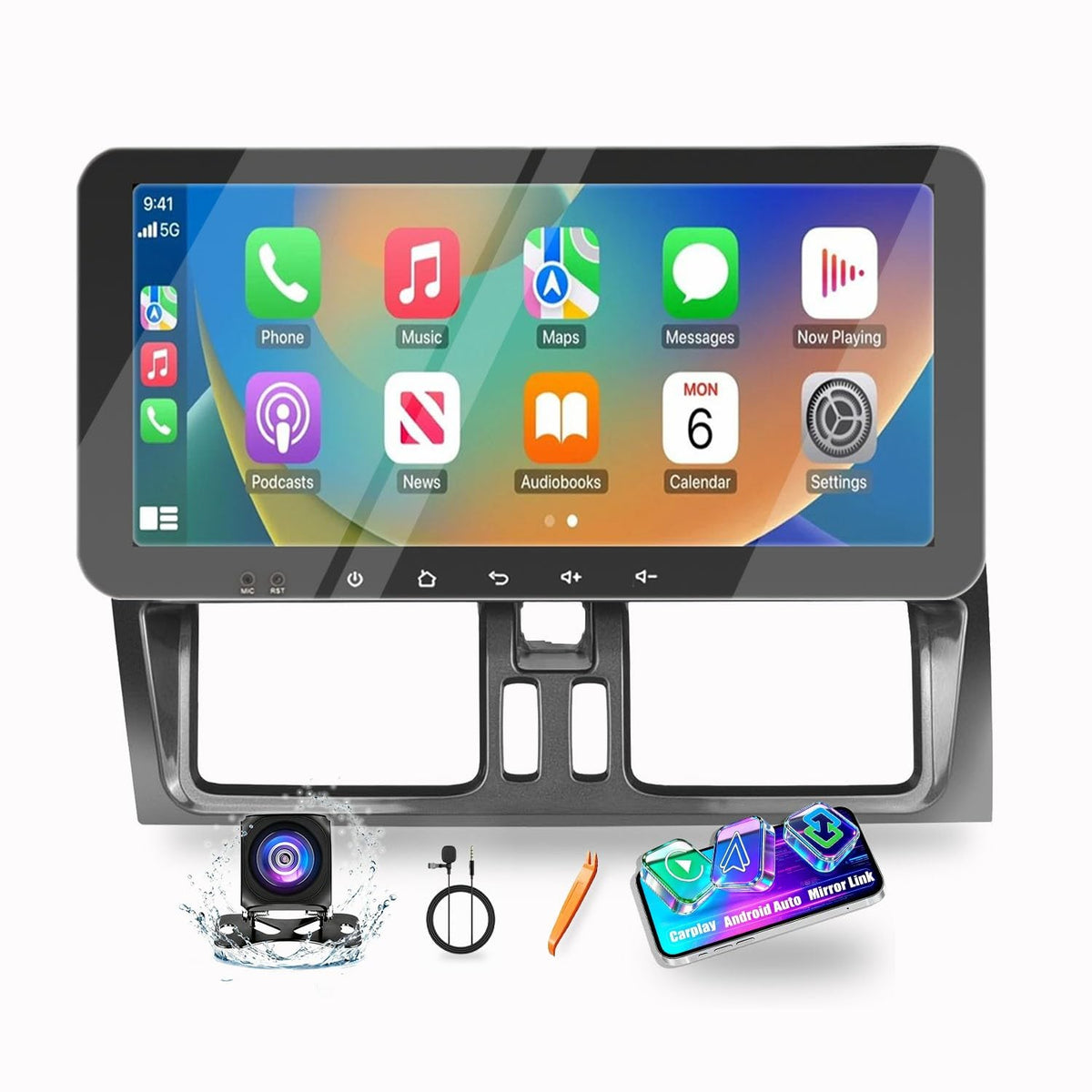 for Volvo XC60 2009-2017 Car CarPlay Android Auto Navigation Stereo GPS Radio Reverse Camera Display 10.33" QLED Touchscreen Headunit Tablet Pad Media Player, if Applicable Octa Core 6G+128G