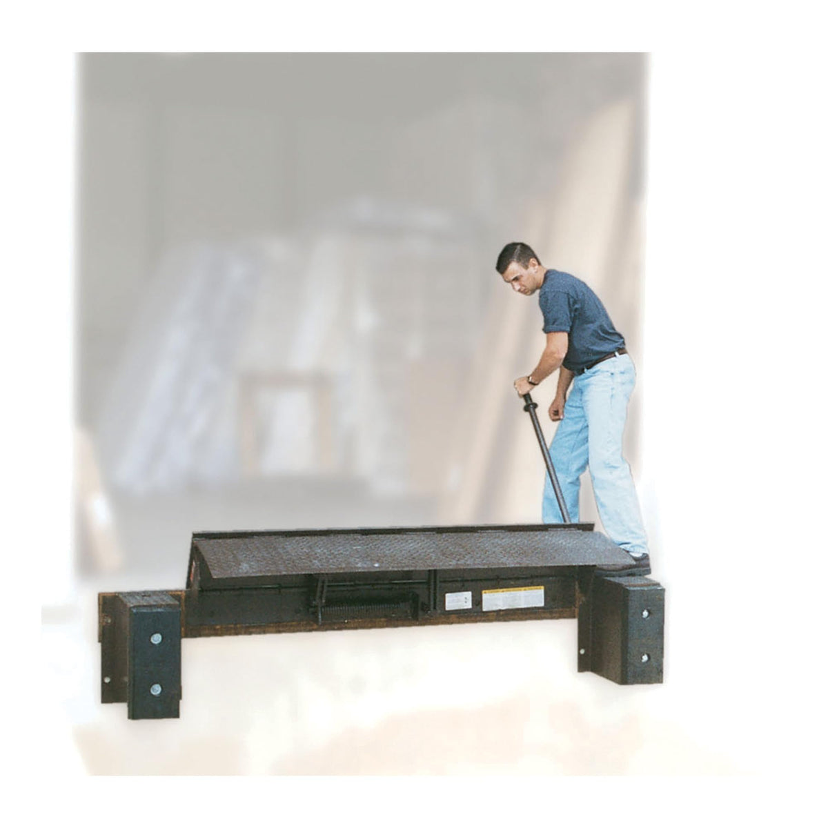 Vestil PP-3072 Steel Hand Pump Edge-O-Dock Leveler 72 In. Ramp Width x 29-13/16 In. Ramp Length 30,000 Lb. Capacity Brown
