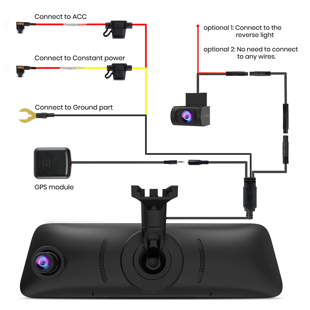 AUTO-VOX V5PRO 1080P 9.35'' OEM Rear View Mirror Camera