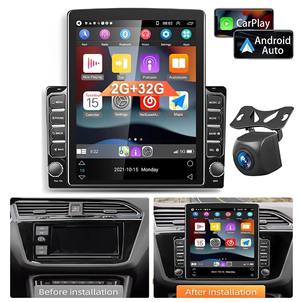 9.7in Android 14 Car Stereo Radio 2DIN for Nissan Xterra 2000-2008 for Nissan Frontier/Xterra 2009-2014 Support Carplay Android Auto GPS Bluetooth WiFi FM RDS DSP Backup Camera,2+32G