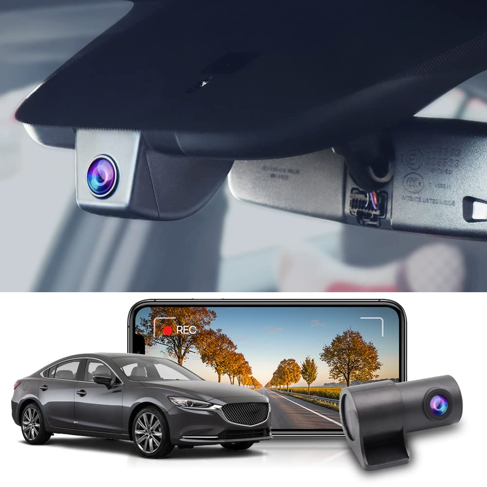 Fitcamx 4K Dash Cam Suitable for Mazda 6 2018-2021 (Has Sunroof) HD2-6236, OEM Factory Look, 2160P Ultra HD Video, Loop Recording, Built-in WiFi & APP, Parking Sensor, Easy to Install, 64GB Card