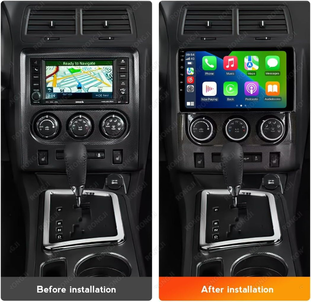Car Radio for Dodge Challenger 2008 2009 2010 2011 2012 2013 2014 Stereo Upgrade Dash Kit,1+32GB 9" IPS Touch Screen Head Unit w/Car-Play & Android Auto/SWC/Rear View GPS Navigation(Black)