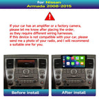 Android 14 Car Radio Stereo for 2008-2012 Nissan Armada, 9.1 Inch Touch Screen Head Unit Dash Kit with Wireless CarPlay Android Auto, GPS Navigation BT SWC WiFi 5G DSP