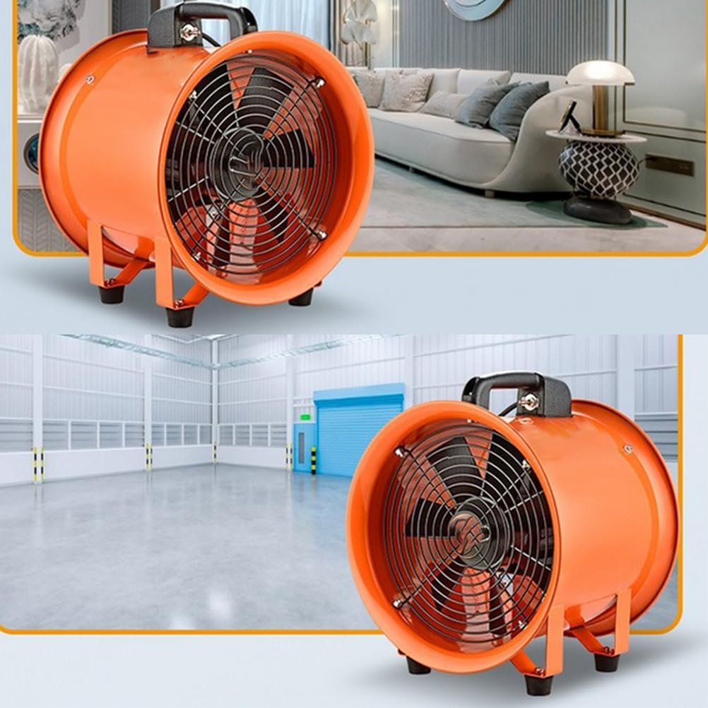 Portable Utility Blower Exhaust Fan for Workshops, Basements and Construction Sites 220V Heavy Duty Industrial Ventilation Equipment Low Noise Ventilation Fan,5m