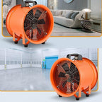 Portable Utility Blower Exhaust Fan for Workshops, Basements and Construction Sites 220V Heavy Duty Industrial Ventilation Equipment Low Noise Ventilation Fan,5m