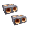 QPower 4-Hole 12" Sealed Divided Car Audio Subwoofer Enclosure, 2-Pack