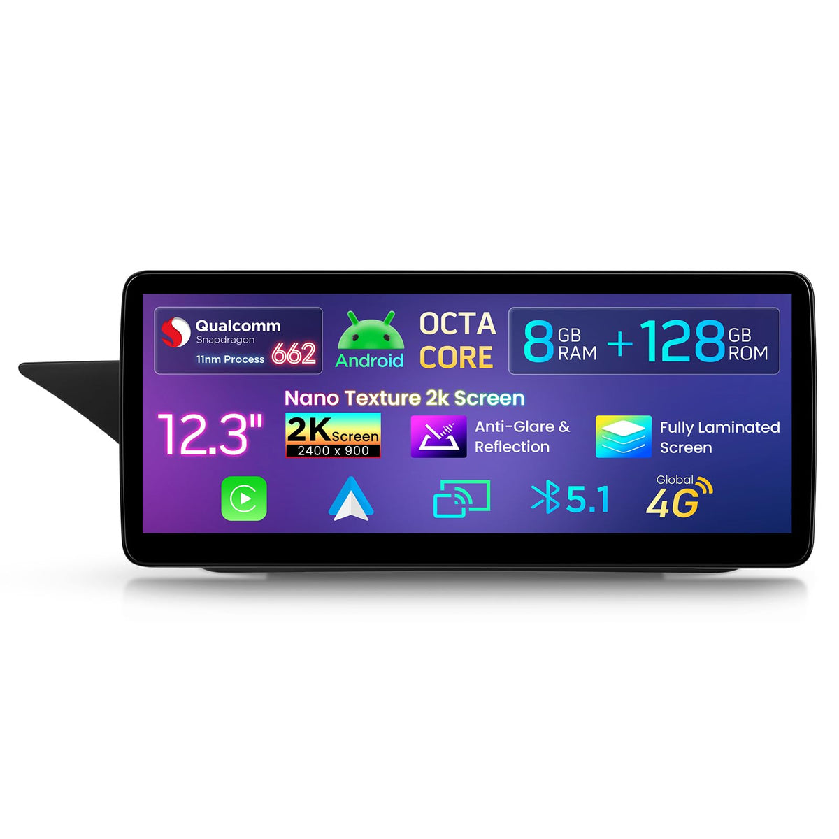 XTRONS Android Car Stereo for Mercedes-Benz E-Class W212 S212 (2009-2012) NTG 4.0, 12.3" IPS Touchscreen, Wireless CarPlay & Android Auto, Qualcomm Snapdragon 662, 8+128GB, Retains OEM Functions
