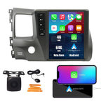 Tesla Style Car CarPlay Android Auto Navigation Stereo GPS Radio Reverse Camera 9.7" IPS Touchscreen Headunit Tablet Media Player for Honda Civic 2004-2011, if Applicable Quad Core 2G+32G MT