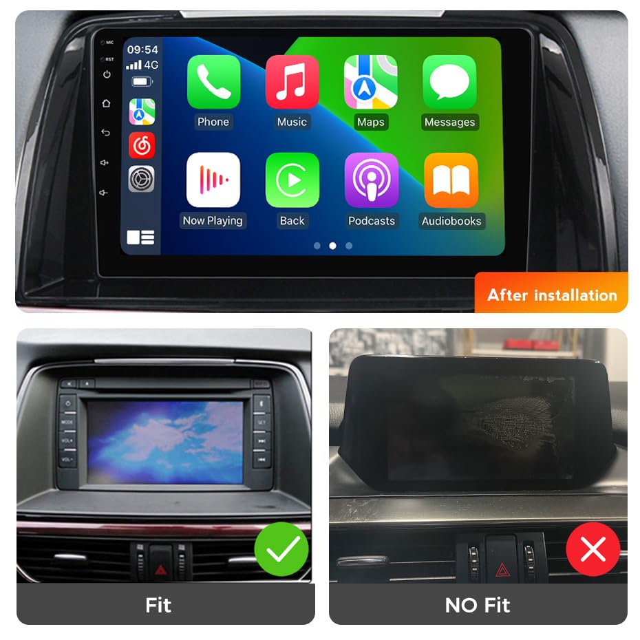 Android Car Radio for Mazda 6 III GL GJ 2012-2017 Stereo : 8Core 4+64GB 9" Touch Screen Head Unit Replacement Dash Kit GPS Navigation with Carplay & Android Auto/DSP/SWC/FM/Cooling Fan/5G WiFi