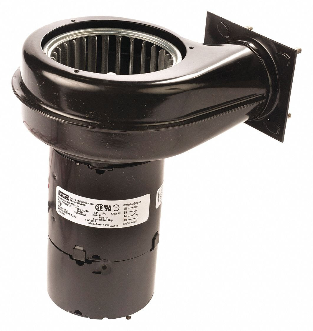 Round Shaded Pole OEM Specialty Blower, Flange: Yes, Wheel Dia: 3-13/16", 240VAC