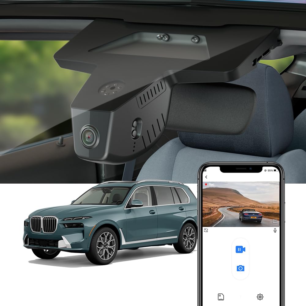 Fitcamx Front 4K+Rear 1080P Dash Cam Adapts for BMW X7 2023-2027, OEM Look