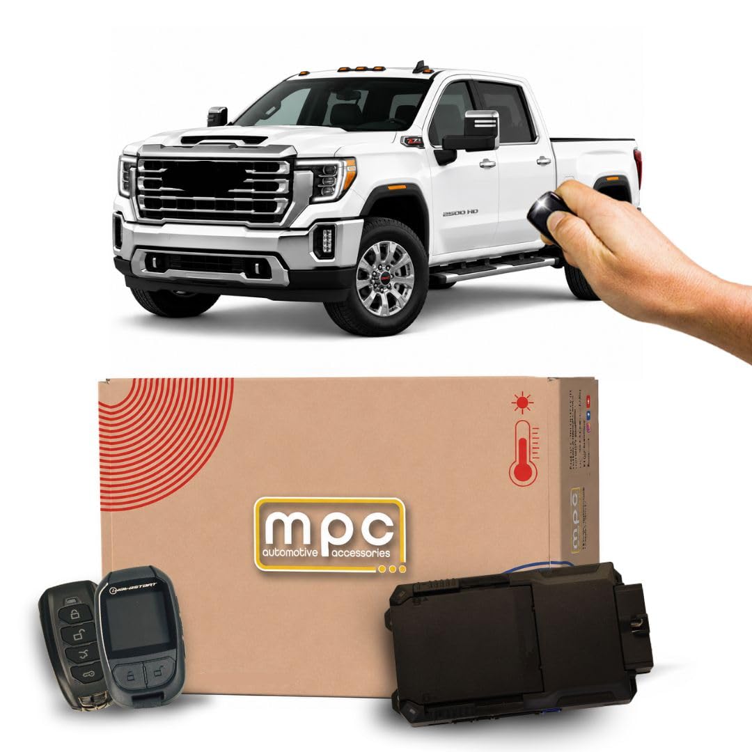 MPC Remote Start Kit Compatible with GMC Sierra 2500 2020-2023 || 2-Way LCD 5-Button Remotes Long Range || Plug & Play || No Wire Splicing || USA Tech Support