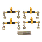 12,000lbs Ratchet Load Binder with Detachable Handle for Easy Storage, Anti Slip, Cast Steel, 4 Set Ratchet Chain Binder (3/8-1/2)(5/16-3/8)