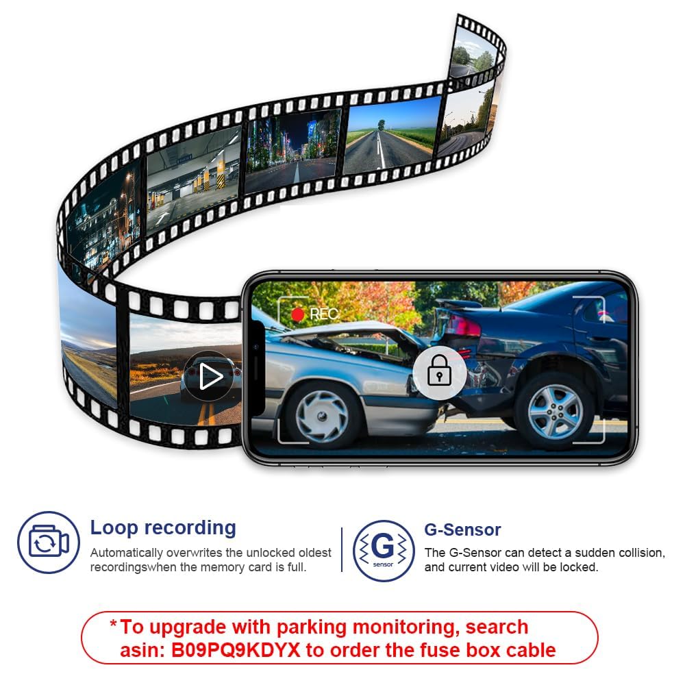 Fitcamx Front 2K+Rear 1080P Dash Cam Adapts for Hyundai IONIQ 5 2022-2024 (6 Vents) SE Standard Range SEL Limited, OEM Look, Dual HD Video, WiFi & APP, Loop Recording, G-Sensor, Easy to Use, 64GB Card