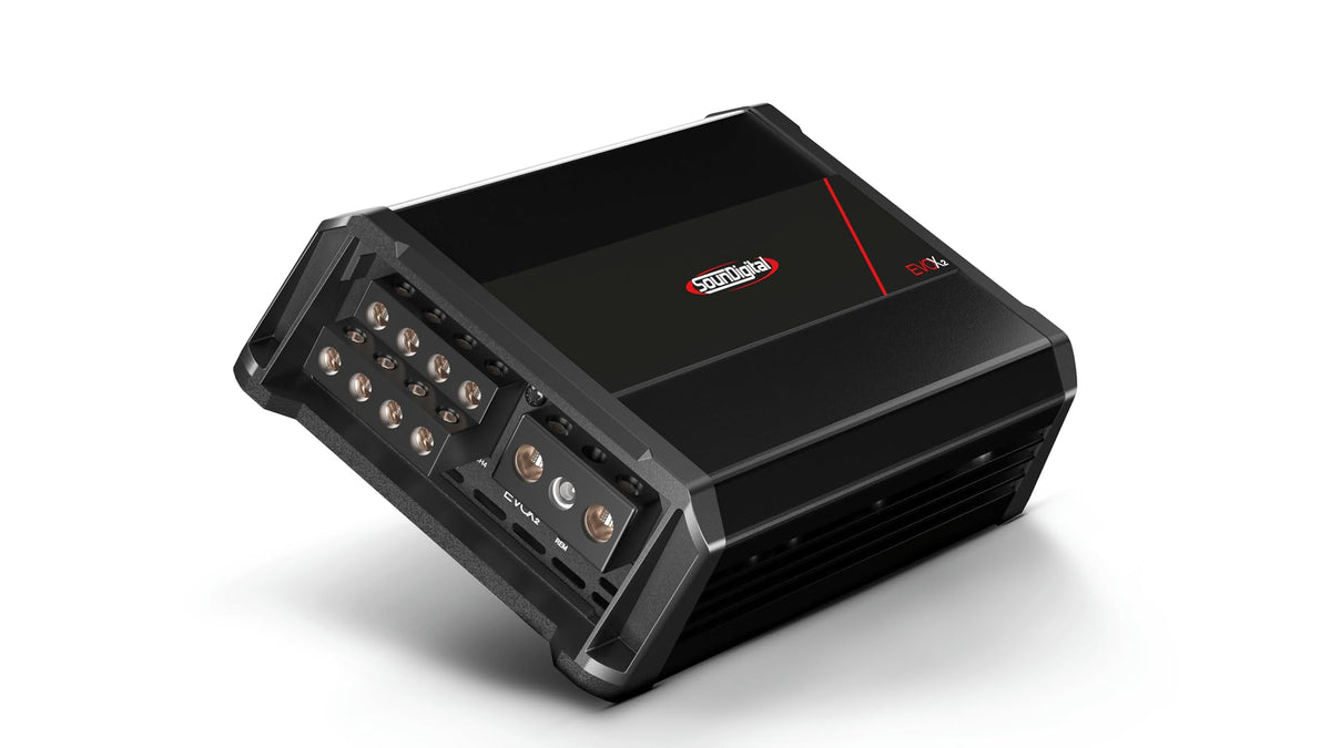 SounDigital 2400.4 EVOX 4 Ohm 4-Channel car Amplifier Power at 12.6V at 4 Ohms 4 X 396 WRMS